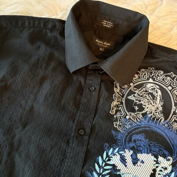 Vintage Eighty Eight Button Long Sleeve Shirt Griffin Grunge Goth Y2K Mens XL - Picture 3 of 9